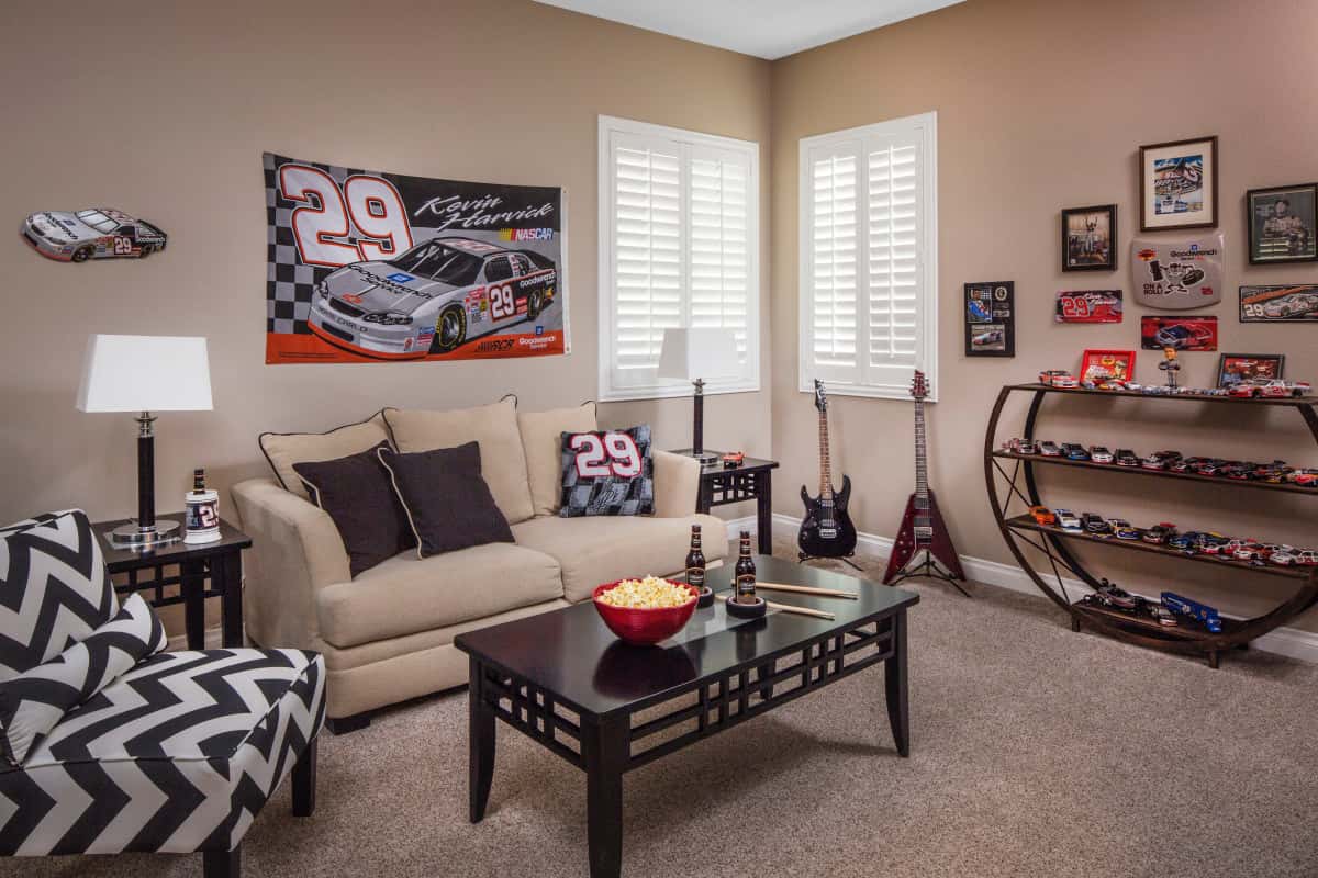 Jacksonville man cave with shutters